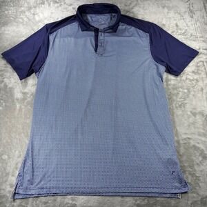 Head Golf Mens XL Blue Geometric Print Short Sleeve Performance Polo Shirt
